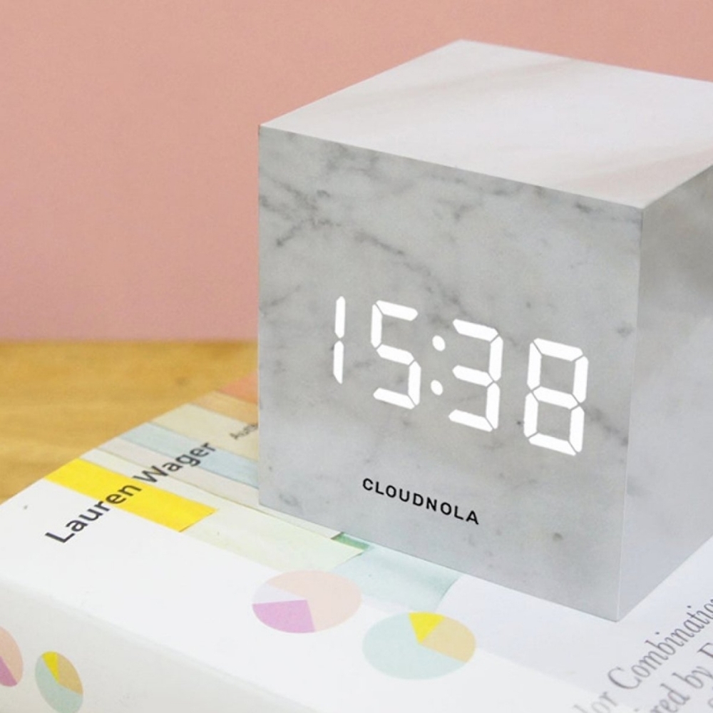 Cloudnola Block Clock Marble Effect
